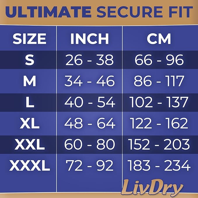LivDry Ultimate Adult Incontinence Underwear, Max Absorbent Adult Diapers with Leak Protection, Medium, 68-Pack