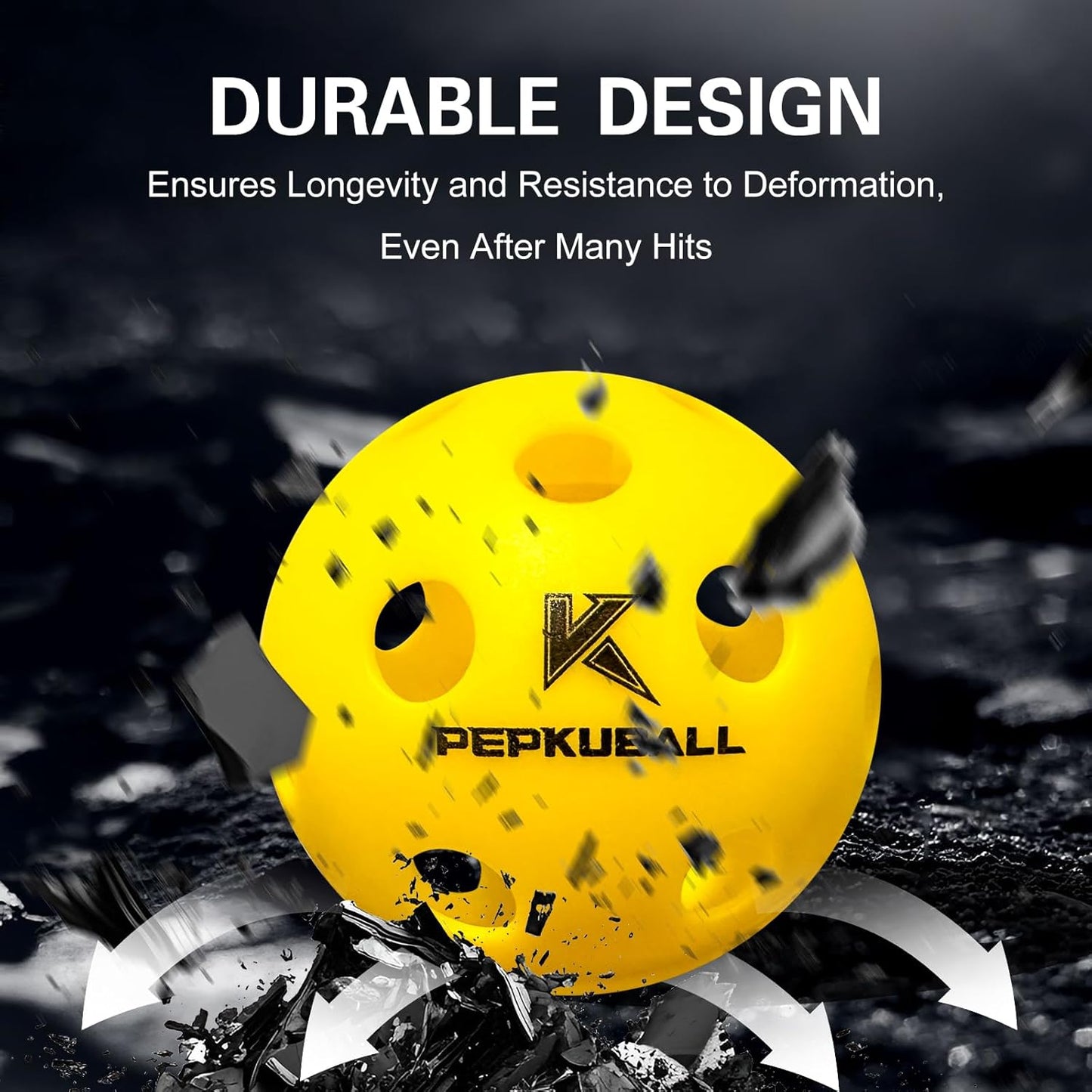 Pickleball Balls Indoor: 4 Pack, 8 Pack, 12 Pack | 40-Hole Outdoor Pickleballs, High Visibility & Bounce, Stylish & Durable for All Paddle Styles & Skill Levels