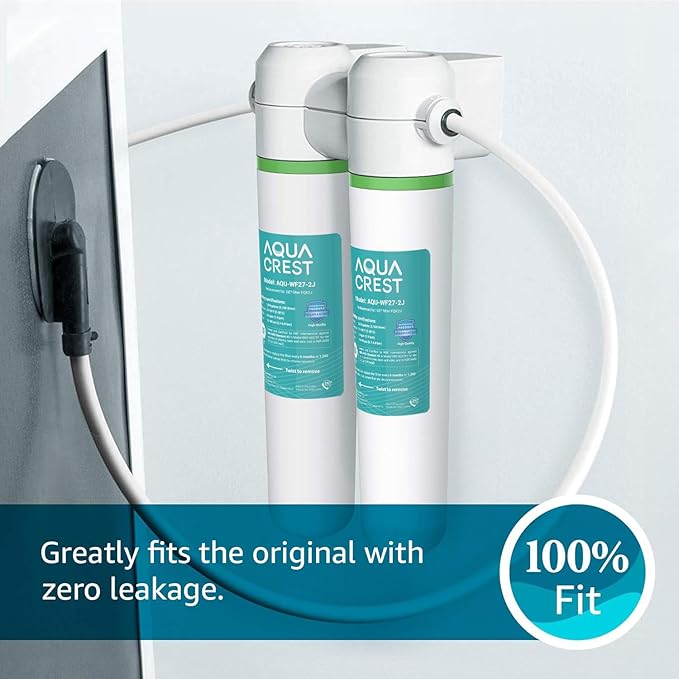 AQUACREST FQK2J Under Sink Water Filter, Replacement for GE FQK2J, FQK1K, 1350 Gallons Dual Flow Drinking Water Replacement Filters (4 Count)