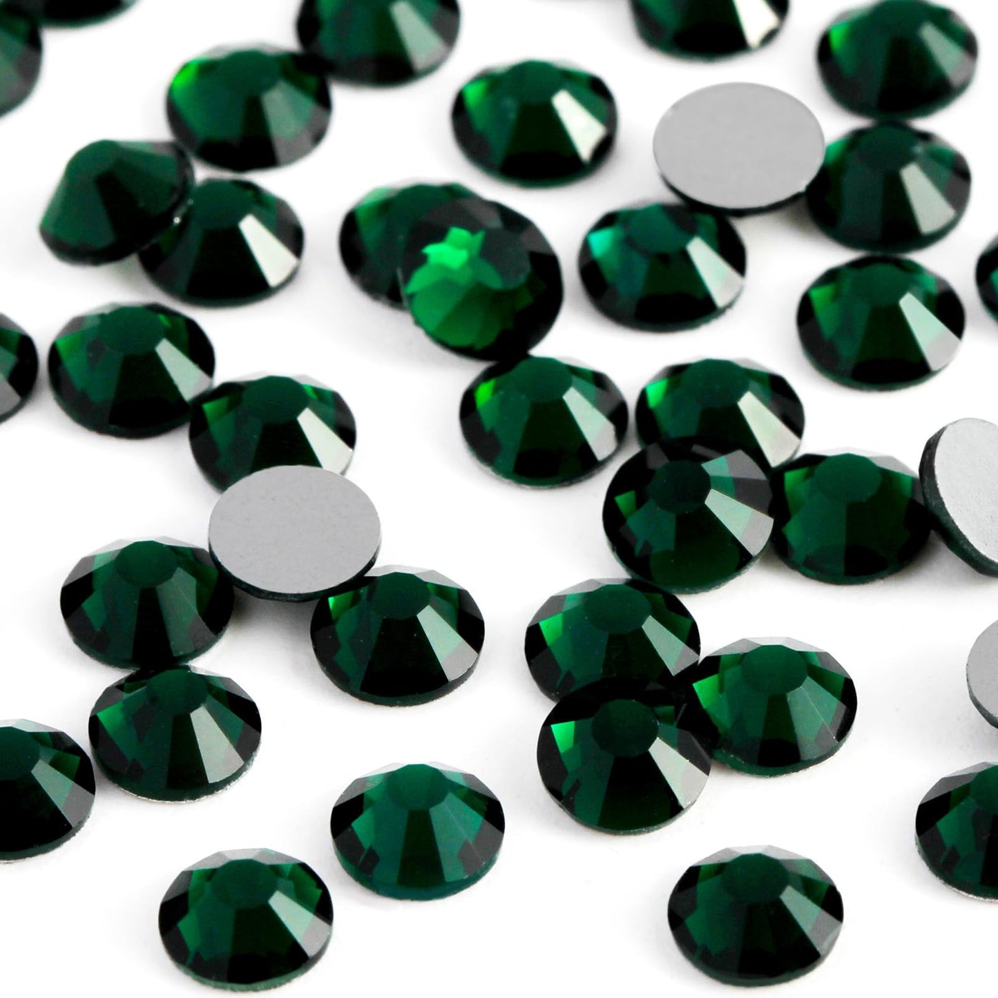 Eleegem 5000PCS SS6 Flatback Rhinestones | 12-Facet Diamond-Cut Glass Gems for Nail Art, Clothing, DIY Crafts |Glue-On Decoratio