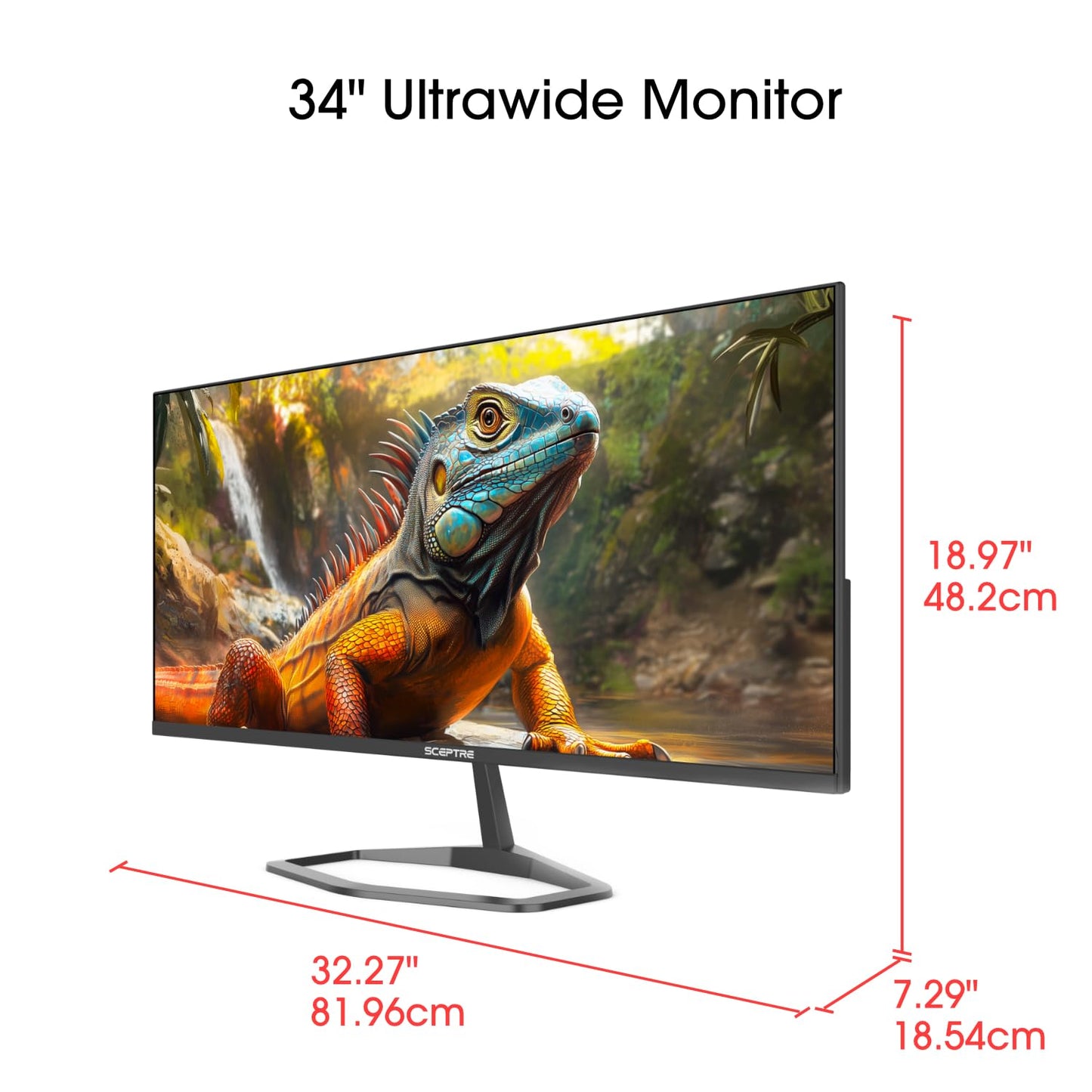 Sceptre New 34-inch IPS Gaming Monitor 3440 x 1440 up to 115Hz DP HDM Build-in Speakers, Machine Black 2026