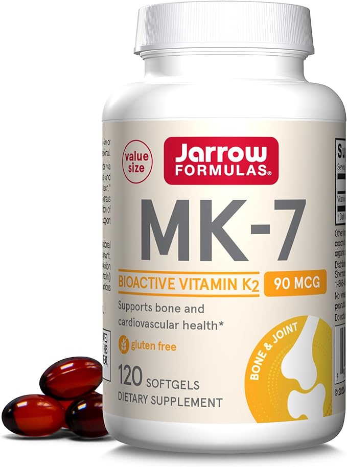 Jarrow Formulas MK7, Promotes Bone Health, 90 mcg, 120 Softgels & MagMind Brain Health with Magtein (Magnesium L-Threonate), Dietary Supplement