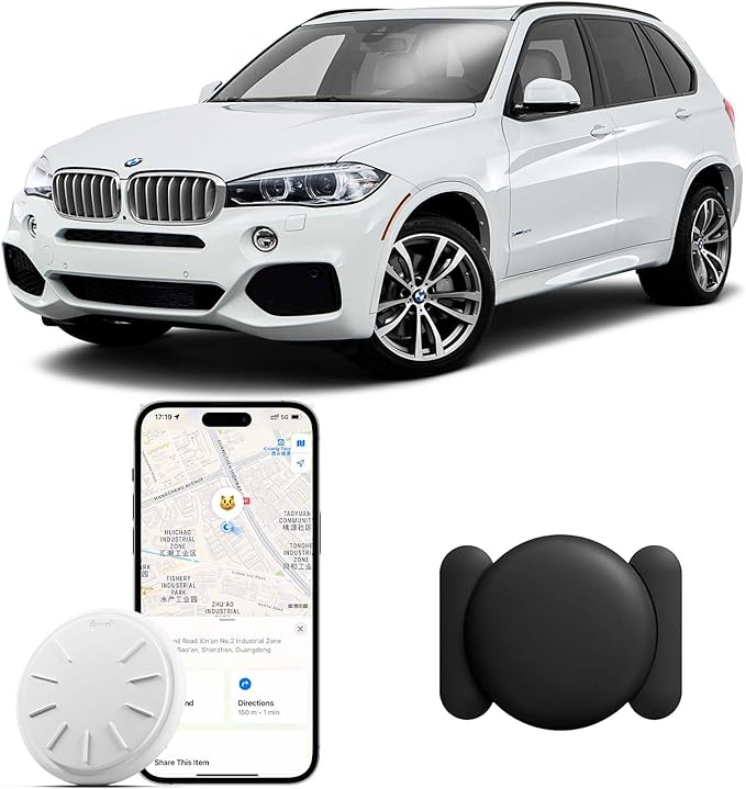 GPS Tracker for Vehicles, No Monthly Fee, Tracker Device for Vehicles, Real-Time Car Tracker, Work with Find My (iOS Onl...