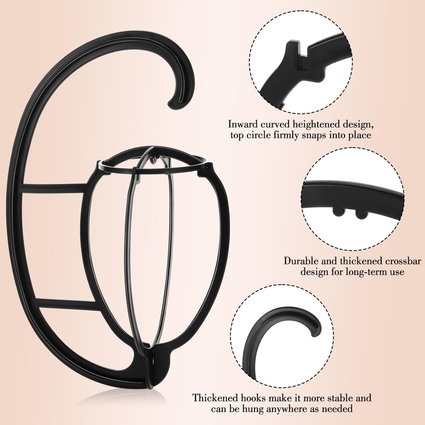 obeoby Hanging Wig Stand, Collapsible Wig Hanger Portable Hanging Stand For Wigs