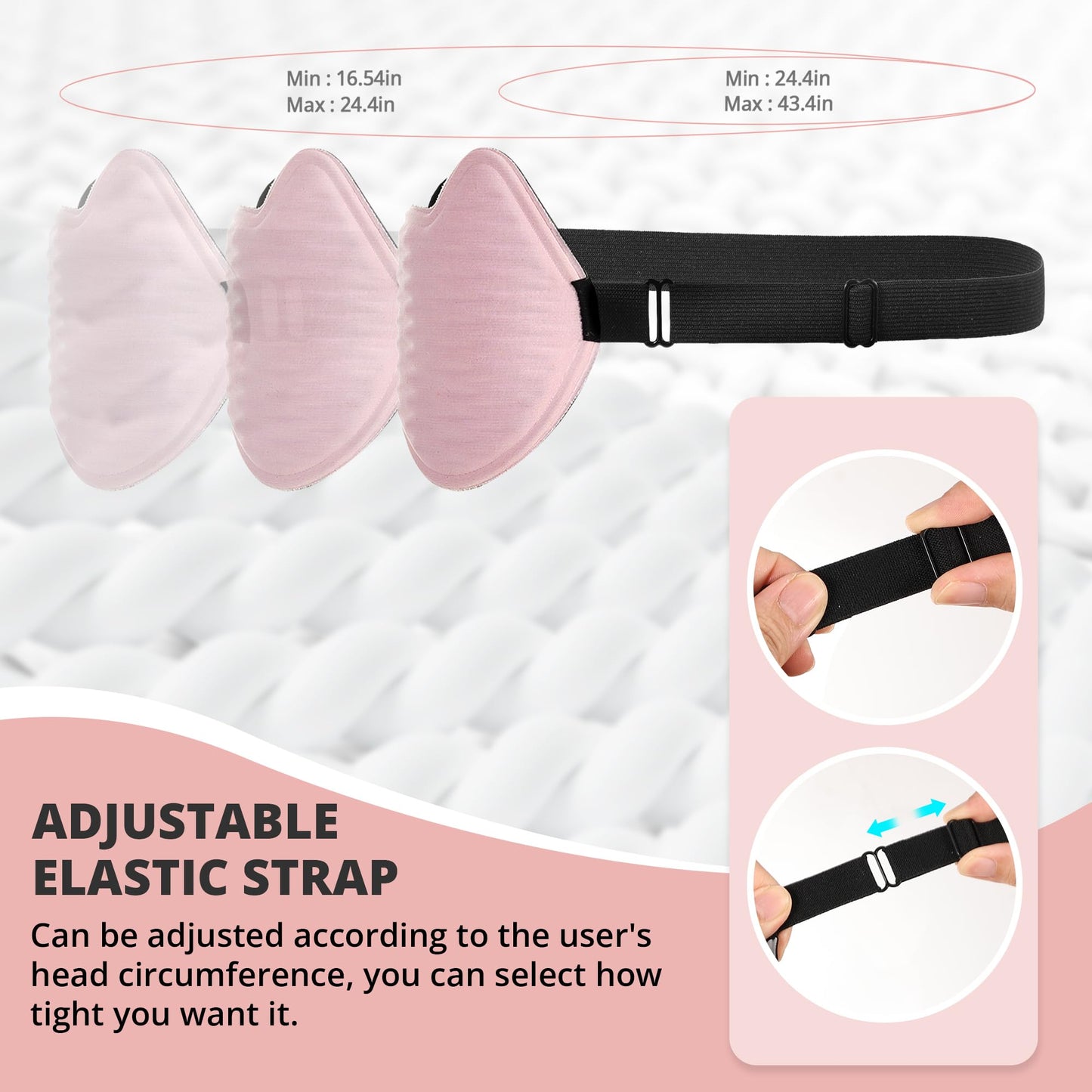 3D Kids Sleep Eye Mask: 3D Contoured Cup Sleeping Masks, Blindfold Sleep Eye Cover with Adjustable Strap, Memory Foam Lightweight Night Eyeshade for Boys Girls Teens (Pink)