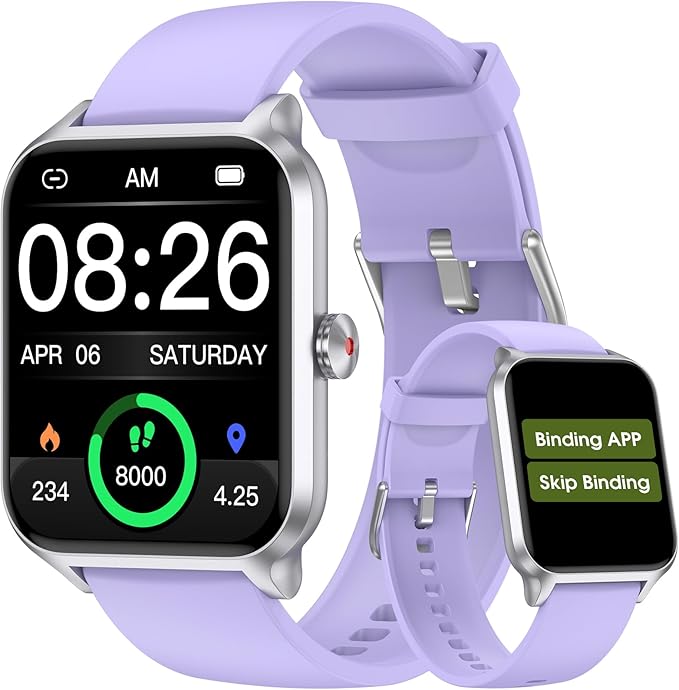 Pautios Smart Watch No App/Phone Required,42mm Smartwatch for Women Men,Fitness Tracker Watch with Heart Rate Monitor, Sle...