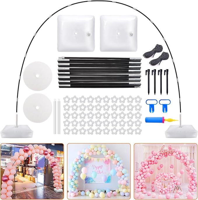 Chamvis Balloon Arch Kit, 9FT Height & 10FT Width Adjustable Balloon Arch Stand Frame Garland Stand: Wedding Baby Shower B...