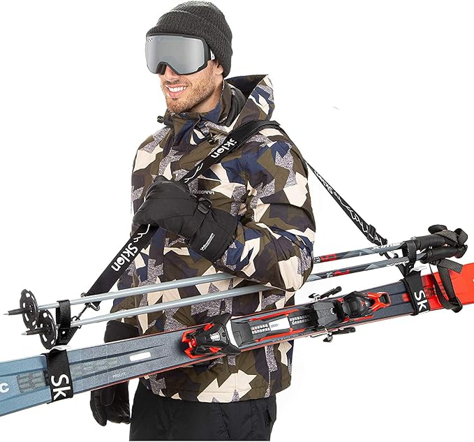 Sklon Ski Strap and Pole Carrier | Avoid the Struggle and Effortlessly Transport Your Ski Gear Everywhere You Go | Feature...