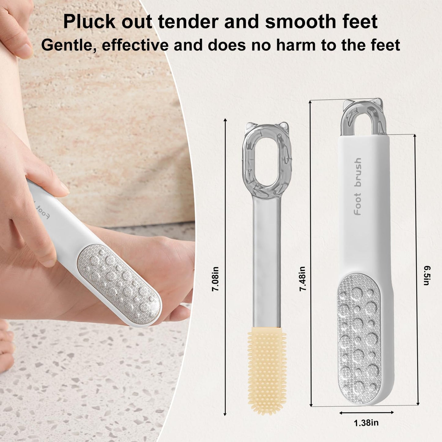 Double-Sided Stainless Steel Foot File, Foot Callus Remover & Foot Scrubber, Professional At-Home Pedicure Tool for Dry & Wet Fe