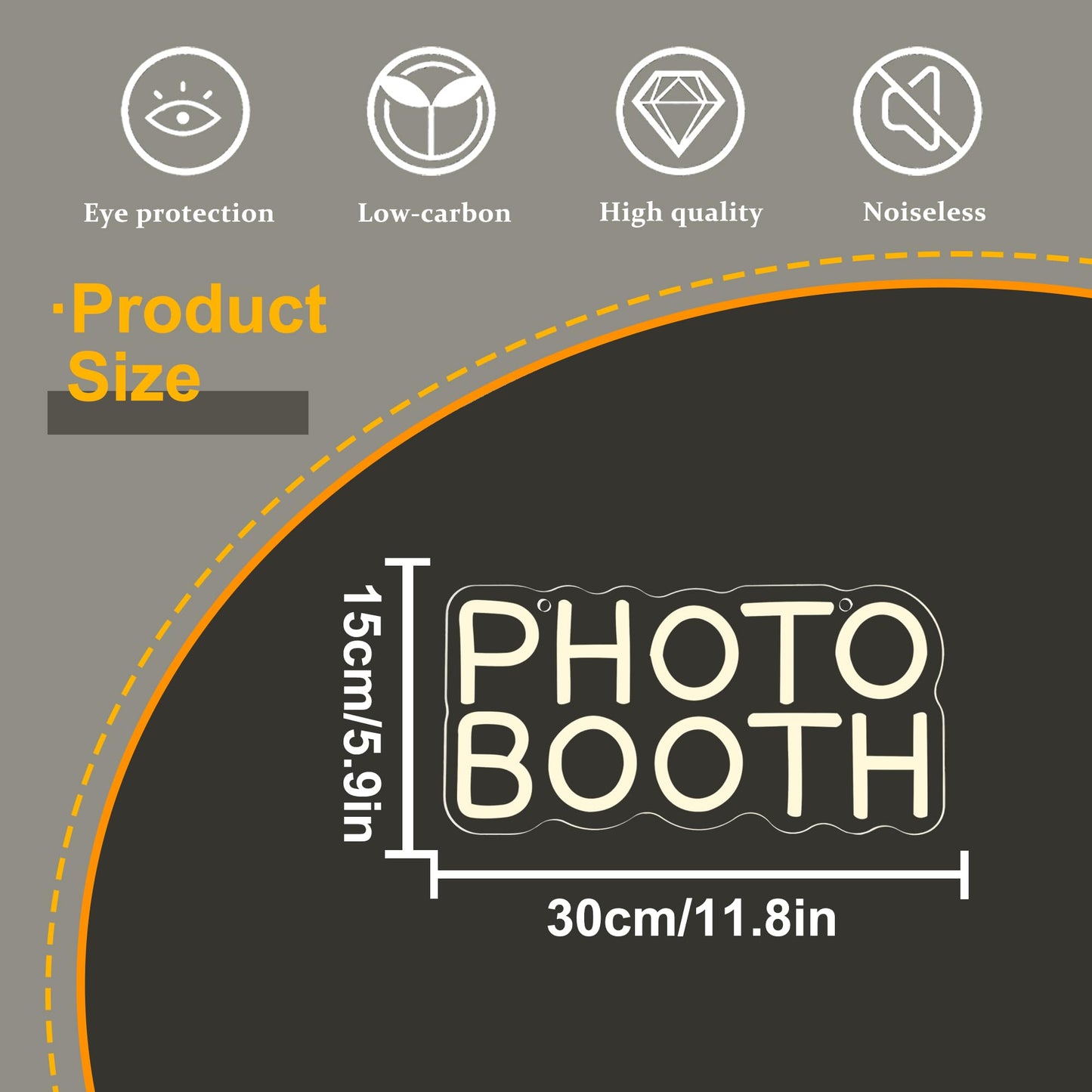 Photo Booth Neon Sign  Dimmable Photo Studio Sign Led Neon Light Led Light For Photography Bedroom Wedding Engagement Party Reception Gifts(11.8 * 5.9In)