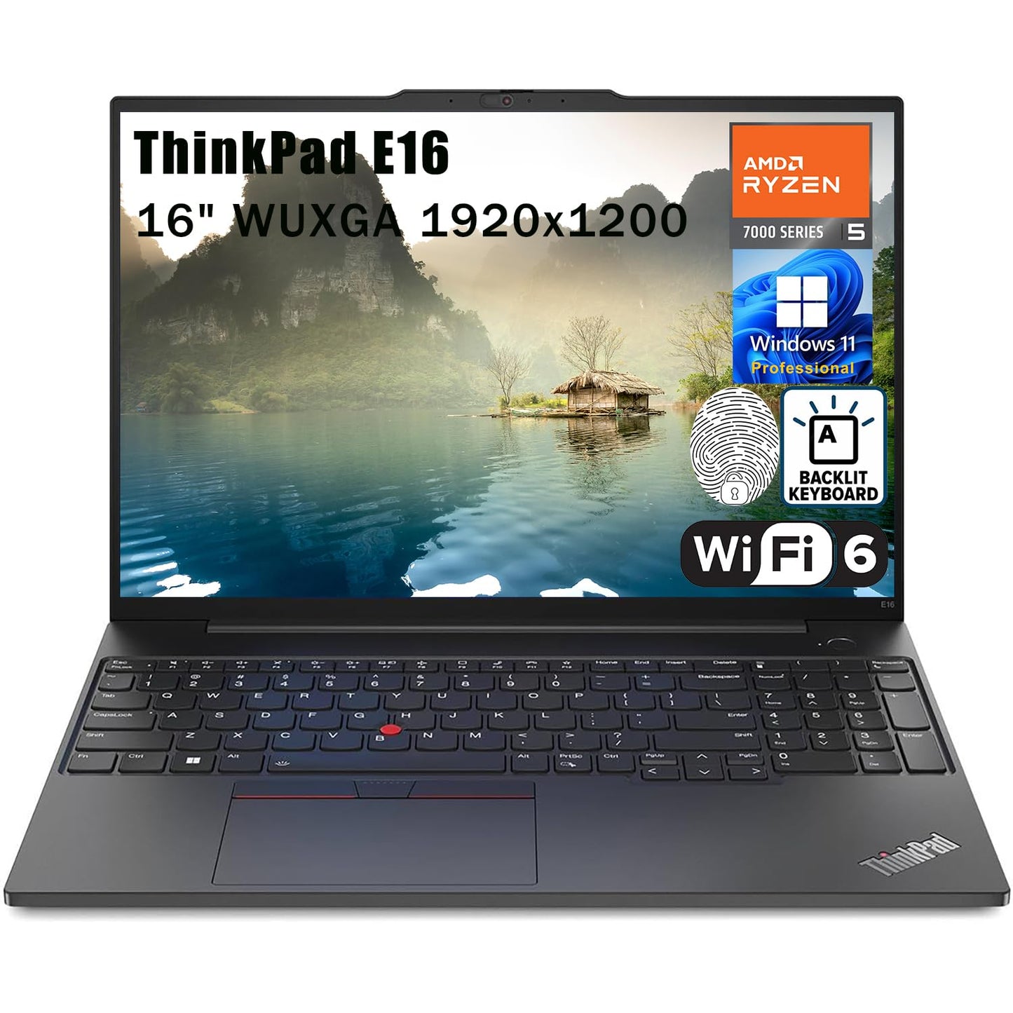 Lenovo Thinkpad E16 16 Wuxga Business Laptop Computer, Amd Hexa-Core Ryzen 5 7530U (Beat I7-1355U), 16Gb Ddr4 Ram, 512Gb Pcie Ss