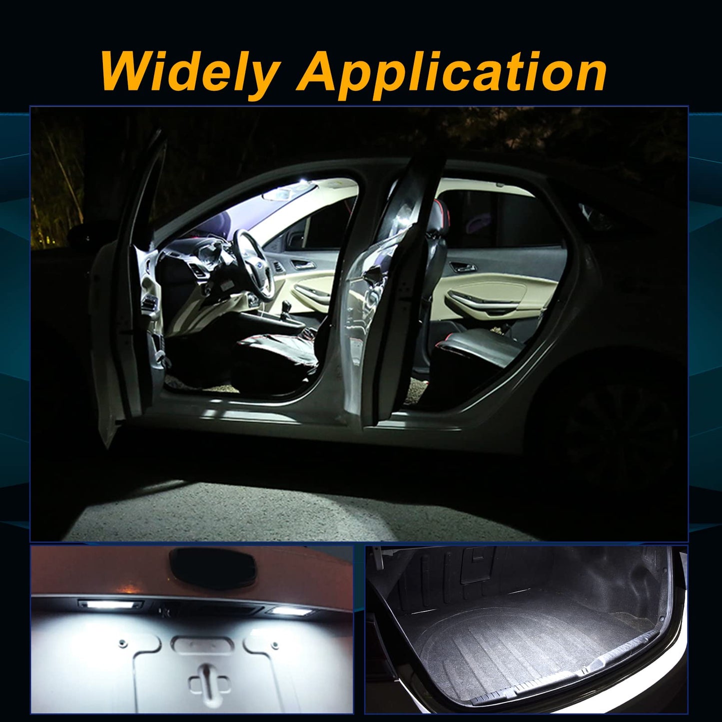 Giveubed 3175 Festoon Led Car Bulb, 31Mm, 6000K White, Super Bright, Pack Of 6 For Interior Dome Map Door Lights