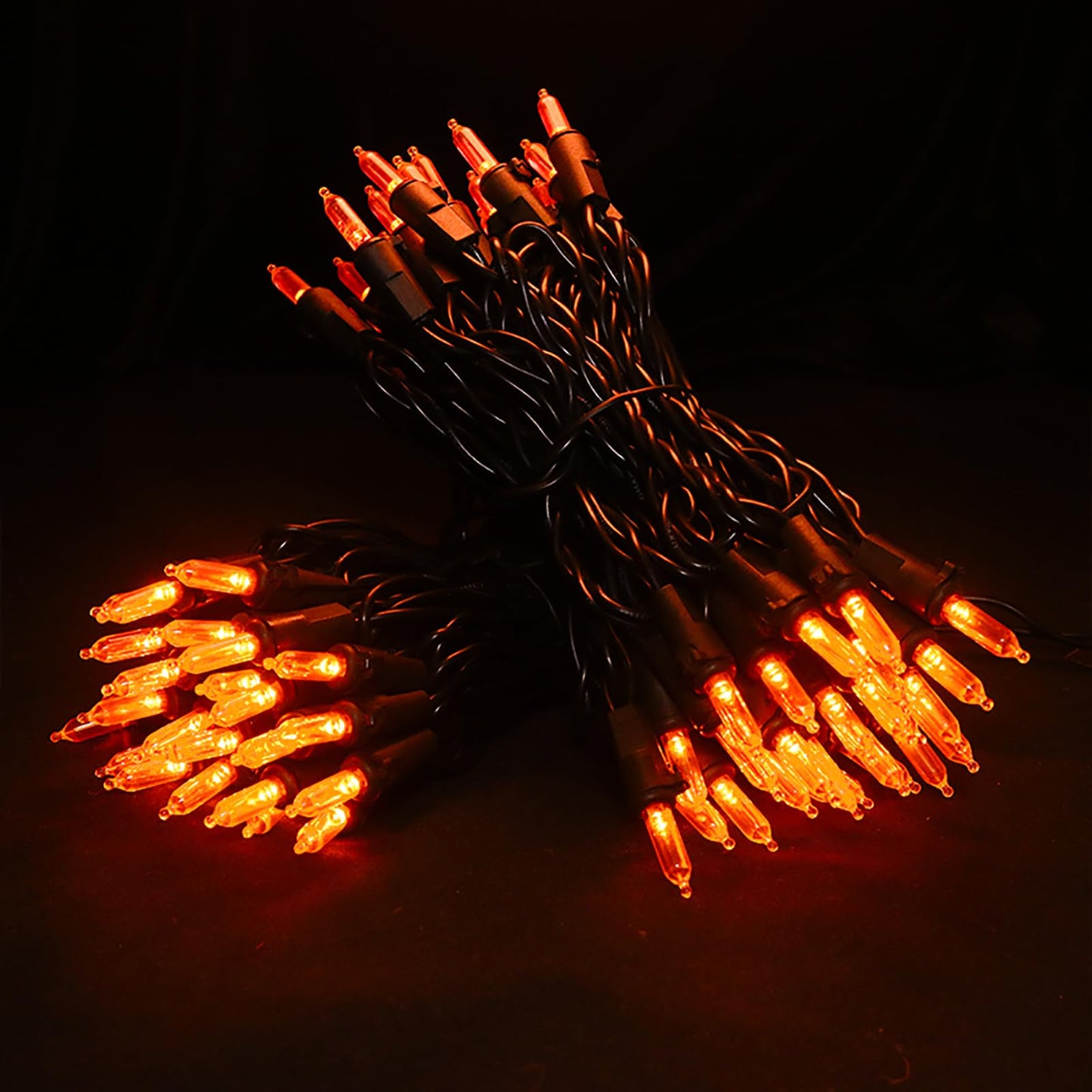 Orange Halloween Led Lights - 2 Pack 100 Count Orange Christmas String Lights For Tree  Party  Holiday  Indoor/Outdoor Halloween Decorations  2 Sets 33 Feet Black Wire  Ul Certified  Connectable