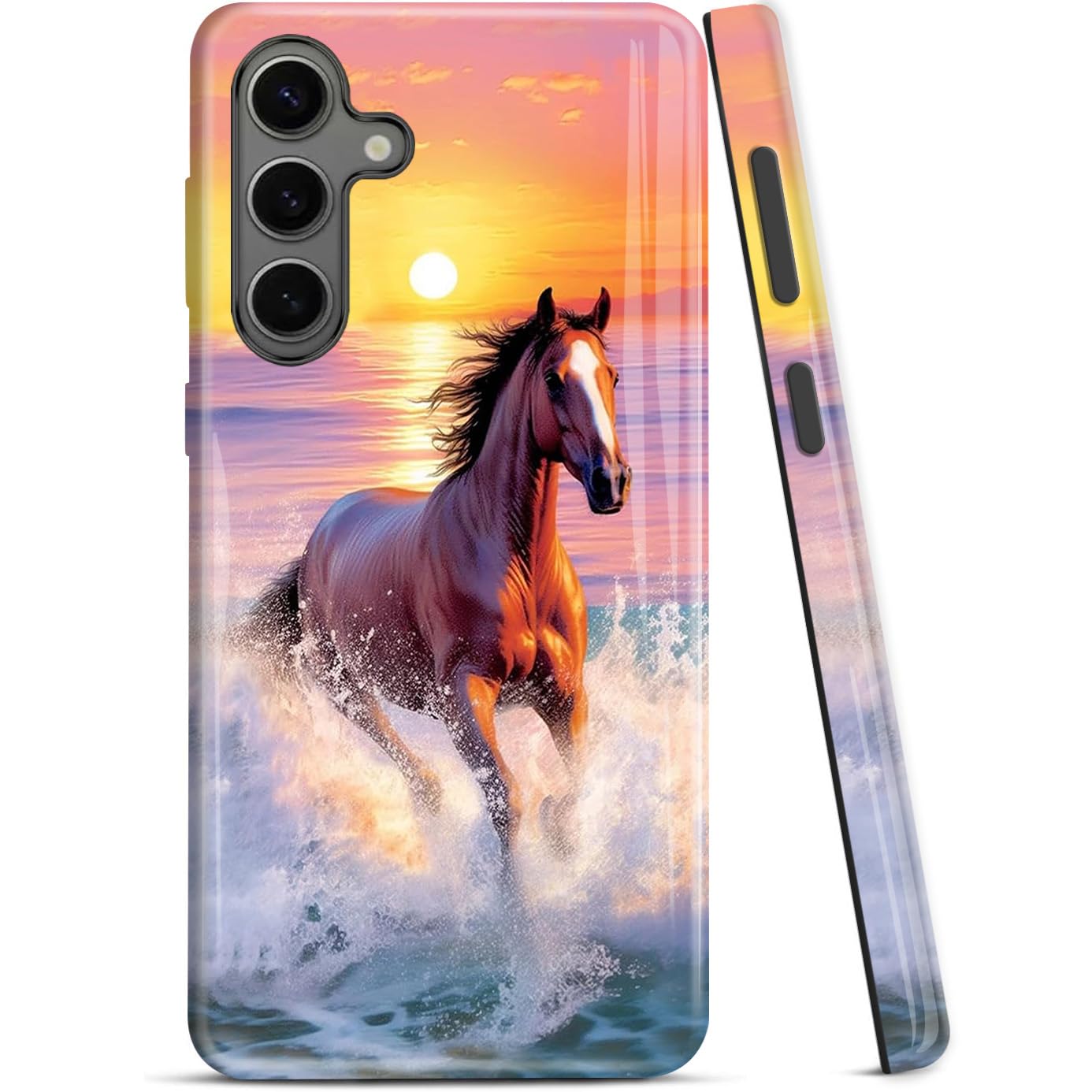 Ziskgzo Compatible For Samsung Galaxy S25 5G Case, 2 Layer Hard Shell Silicone Cover 2 In 1 Shockproof Protective Phone Case,Hor