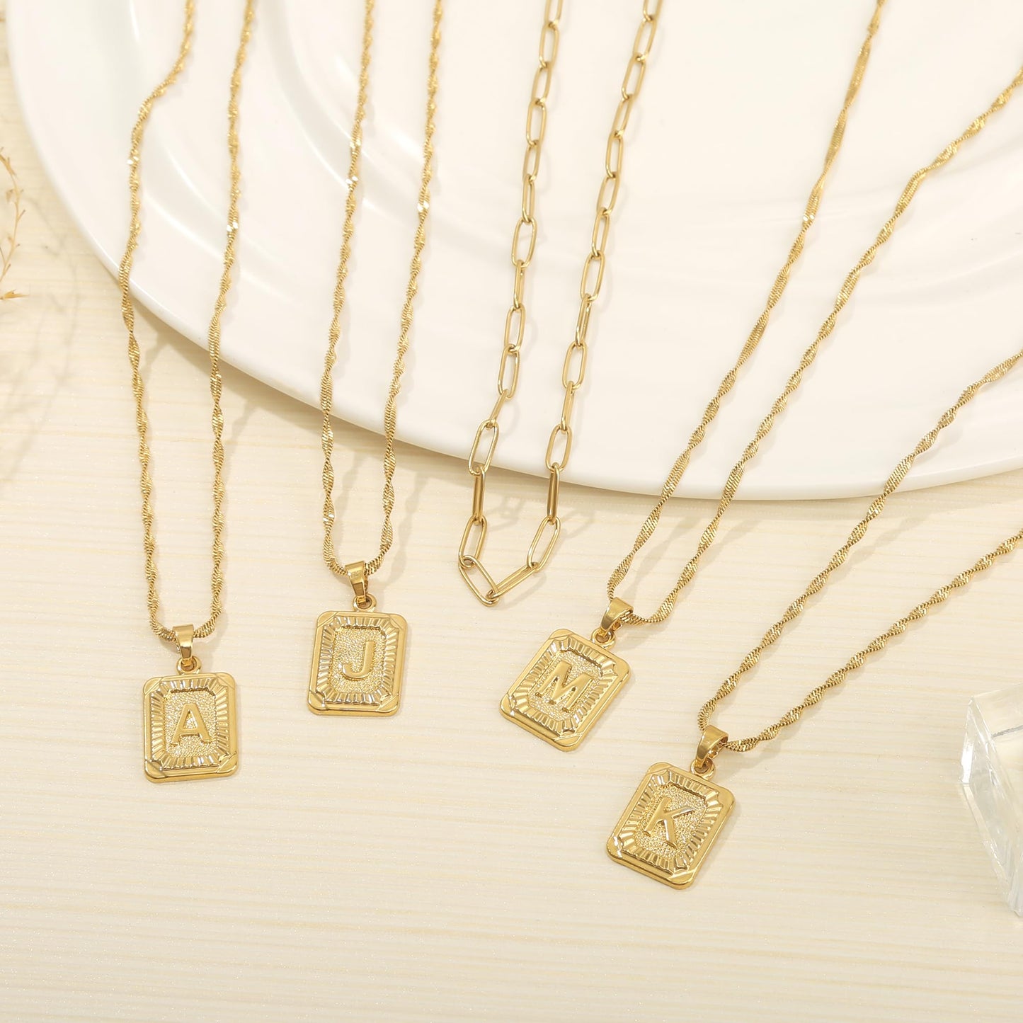 JSJOY Initial Necklaces for Women Gold Layered Initial Necklaces Letter M Necklace for Women Gold Layered Necklaces Birthday Chr