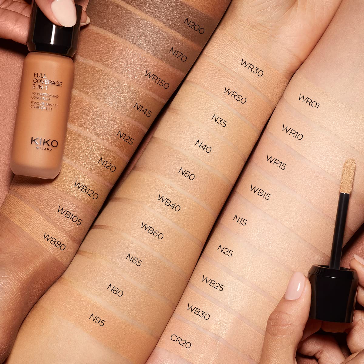 KIKO Milano Full Coverage 2 In 1 Foundation & Concealer Wr15, 2 In 1 Foundation And Concealer, Superior Coverage