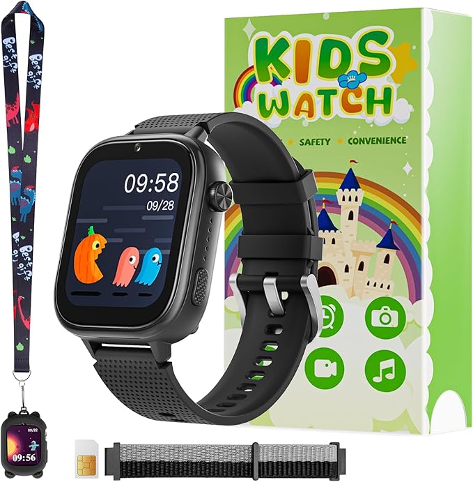 OKYUK 4G Kids Smart Watches Girls Gifts Age 3-12, Smart Watch for Kids with 47 Games, Two-Way Calling Feature, SOS Emergen...