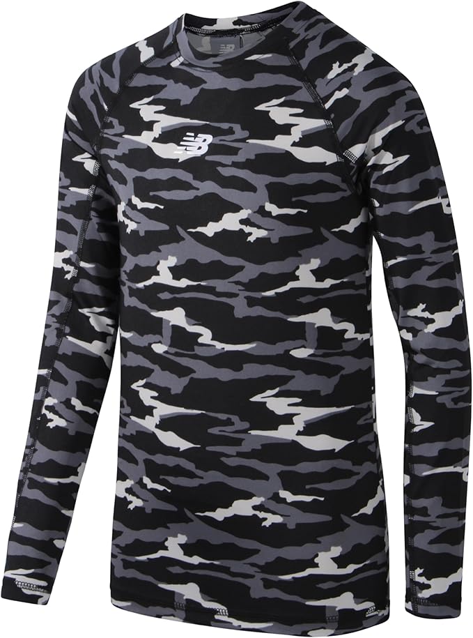 New Balance Boys Base Layer Top - Long Sleeve Insulated Compression Shirts - Thermal Base Layer Kids Youth Undershirt
