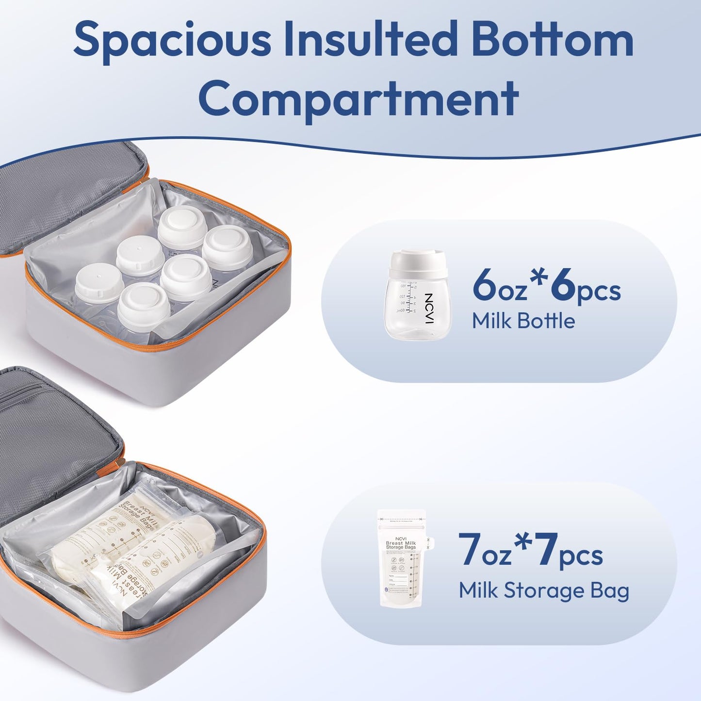NCVI Breast Pump Bag for Spectra S1/S2, Breast Milk Cooler Travel Bag with Ice Pack, Double Layer Removable Breast Pump Backpack for Working Moms, Insulated Cooler Bag for Bottle & Nursing Essentials