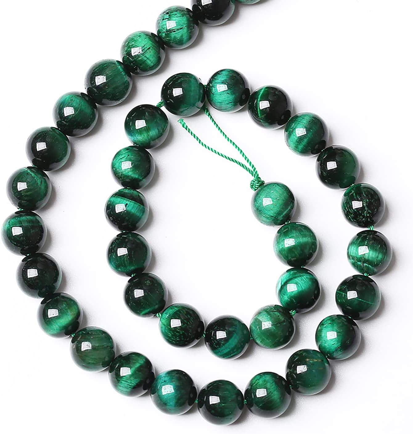 61PCS 6mm Top AAA Green Tiger Eye Beads Natural Stone Round Loose Beads for Jewelry Making DIY Bracelet,Necklace, Earrings 15" Inch