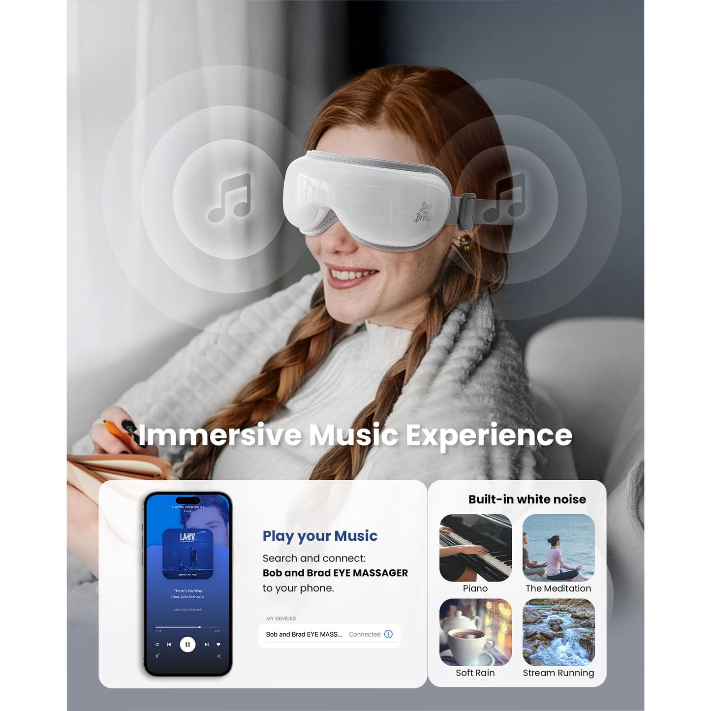 BOB AND BRAD Eye Massager with Heat and Cooling, EyeOasis 3 Eye Mask for Migraine FSA Eligible/HSA Eligible, Heated Face Massager for Dry Eye Headache Relief, Temple Massagers for Stress Relief