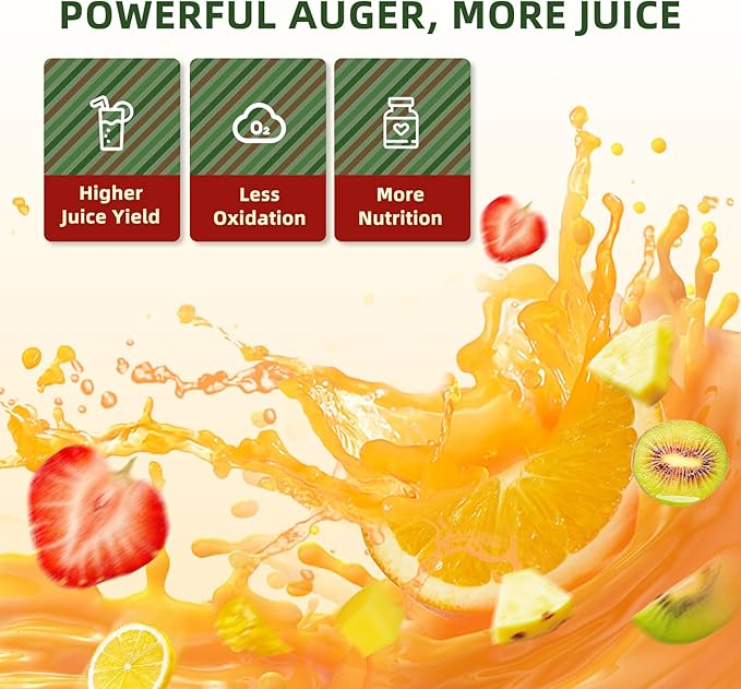 Commercial 300W Cold Press Juicer Machines - Dual Outlet for Juice & Pulp, High Yield, Masticating Juicers, Heavy Duty Stainless Steel, Quiet Motor, Easy Clean for Restaurants, Bars