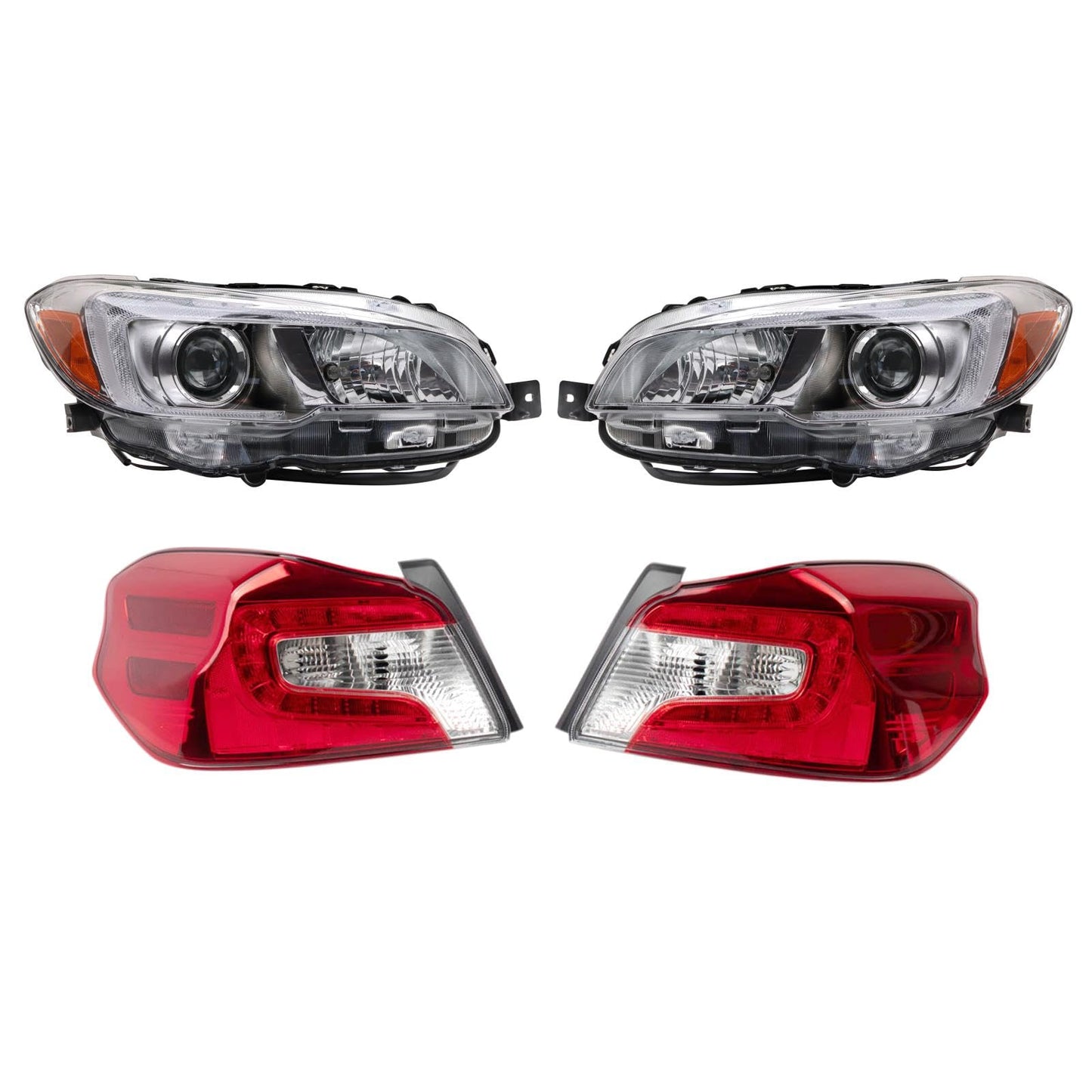 Trq Lighting Kit Su2502152 Su2503152 Su2818106 Su2819106 Compatible With 2015-2021 Subaru Wrx