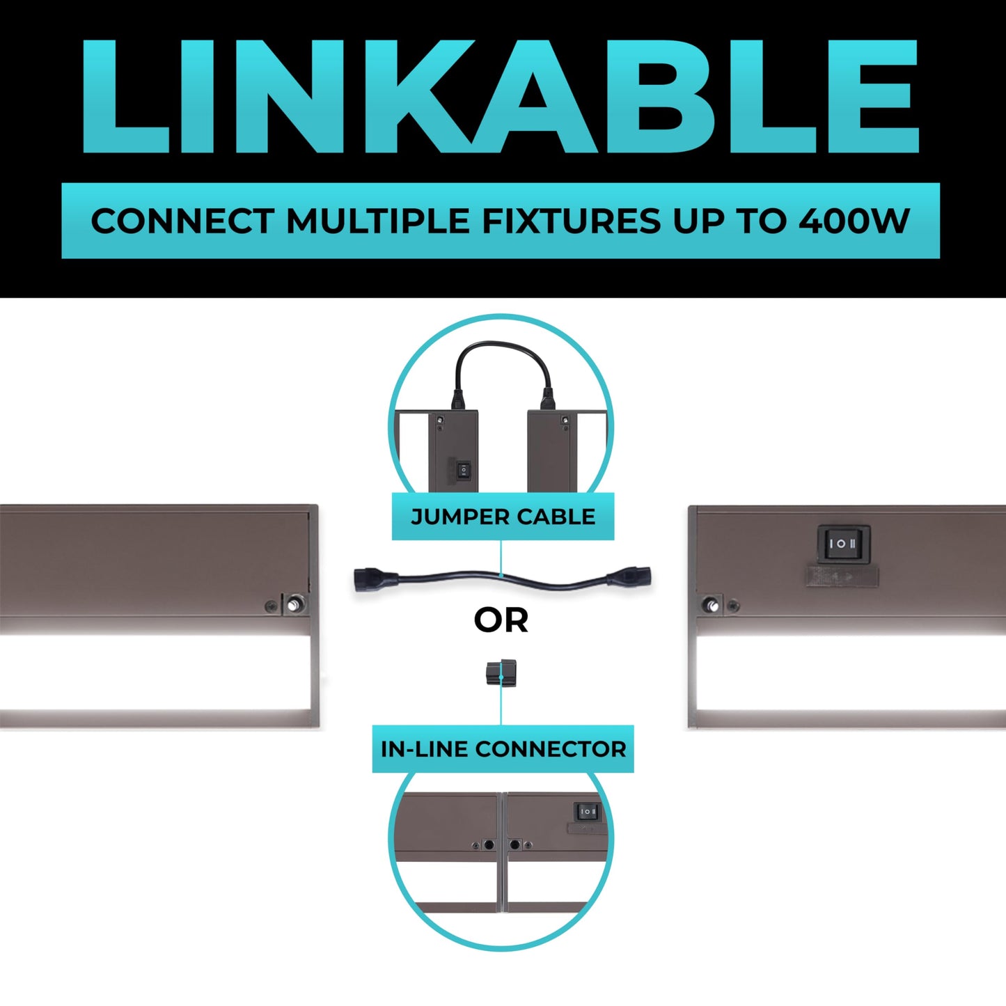 Led Under Cabinet Lighting Hardwired - Linkable Undercabinet Lights For Kitchen - 3Cct 9 Inch Bronze Finish - Undercounter Dimmable Plug In Light Or Hard Wired - Under Counter Fixture Direct Wire