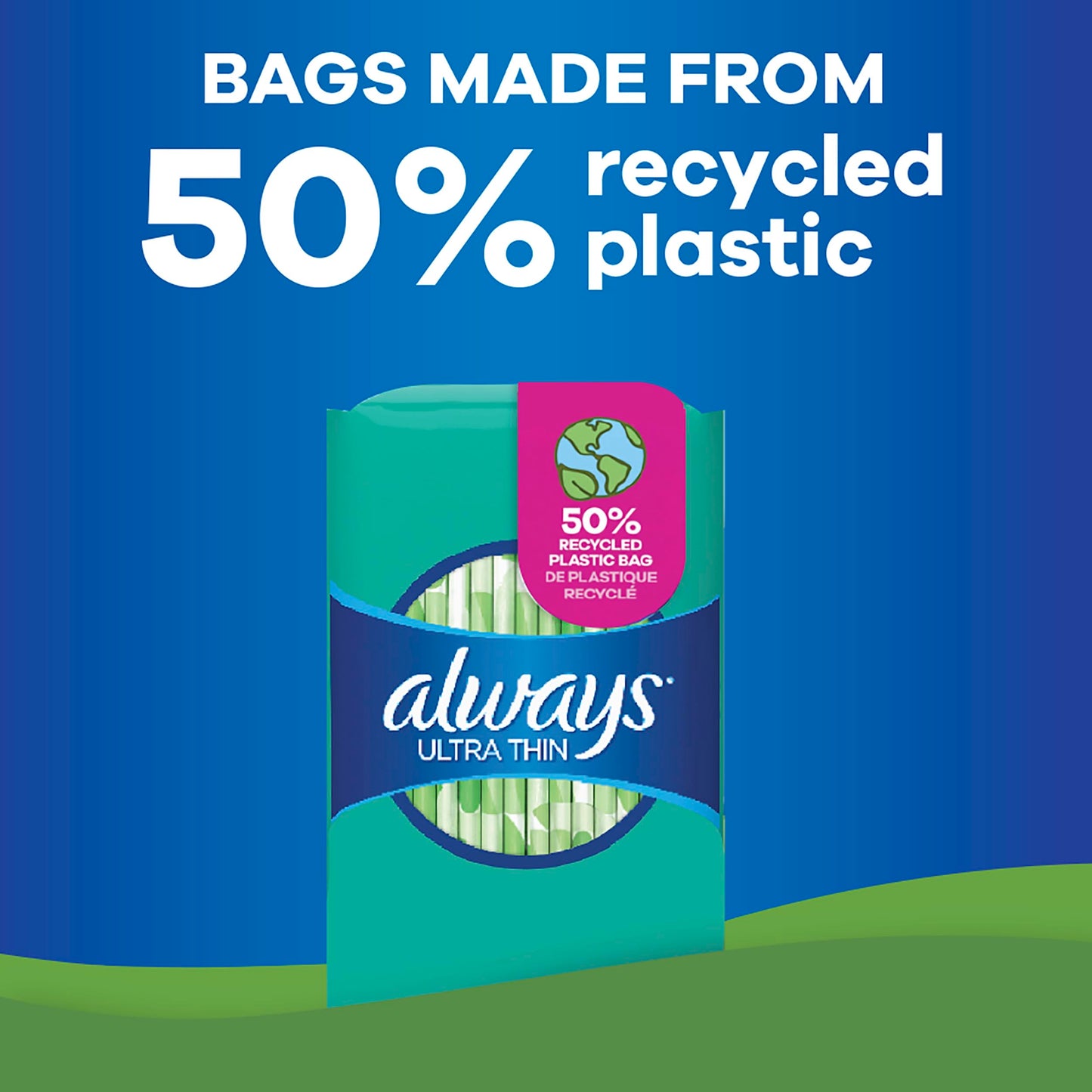 Always Ultra Thin Feminine Pads without Wings for Women, Size 2, Long Super Absorbency, Unscented, 40 Count x 3 Pack (120 Count total) (Packaging May Vary)