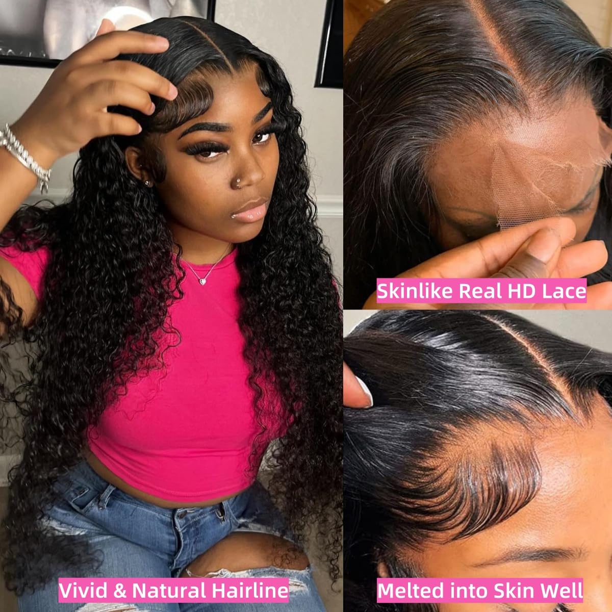 snv 5x5 SKINLIKE HD Lace Closure Wigs 220 Density Bleached Tiny Knots Vivid Pre Plucked Hairline Glueless Wigs Human Hair Ready