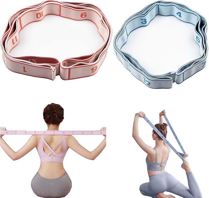 2PCS Stretch Strap for Dance Elastic Band for Gymnastics Stretching Strap Stretching Bands Multi-Loop Adjustable Exercise ...