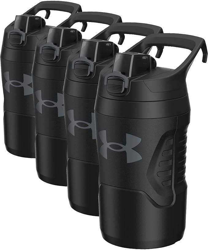 Under Armour 32 oz Insulated Water Bottles - Sports Water Jug with Handle, Fence Hook, Leak Resistant for Baseball, Football & More, 32 oz, Sports Water-Bottle Insulated (Pack of 4)