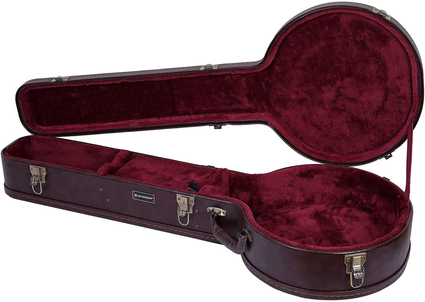 Crossrock Crw600Bjbr Wooden Case For 5 String Resonator Banjo, Vintage Brown (Crw620Bjbr)