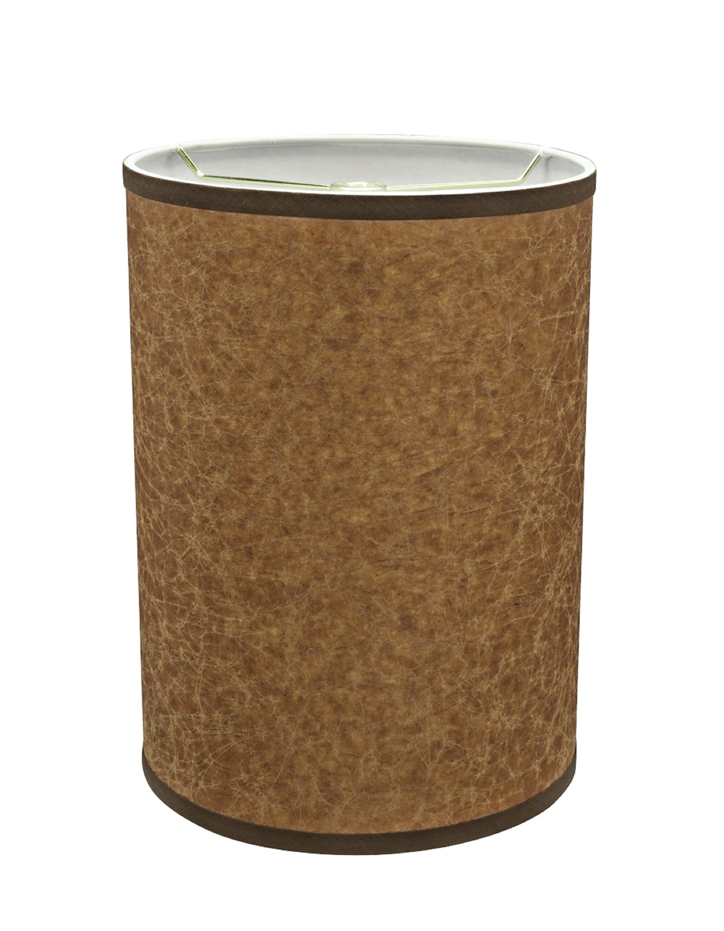 Aspen Creative Drum Lamp Shade, Butter Paper, 8in x 8in x 11in, Cinnamon Brown, Model 31258
