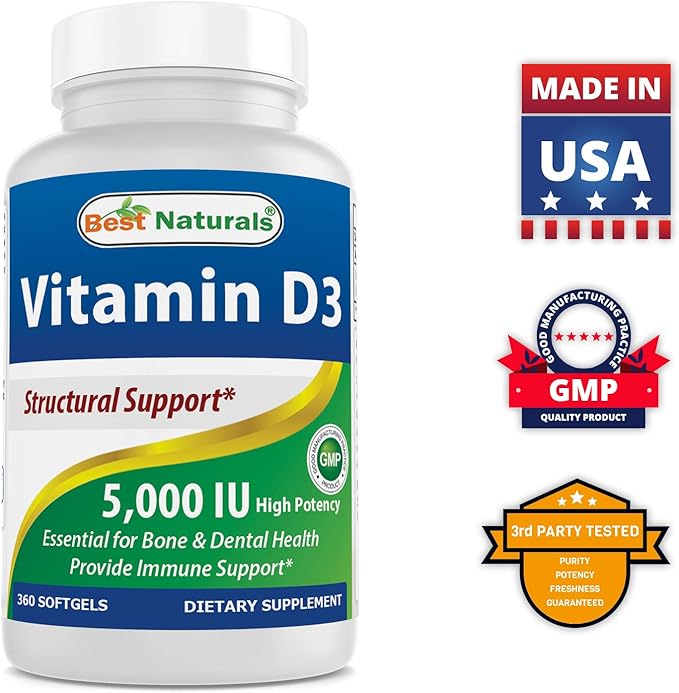 Best Naturals B-100 Complex & Vitamin D3 5000 IU