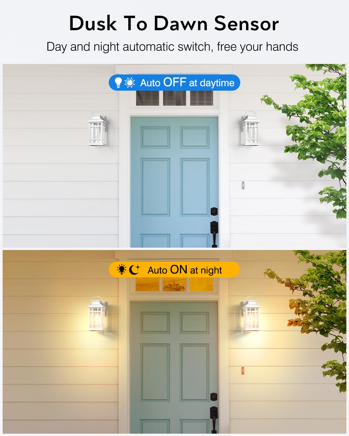 Opaxis White Dusk To Dawn Outdoor Lighting 2-Pack  Outside Wall Lights With Seed Glass  Outdoor Light For House  Garage  Garden  Entryway  Doorway  100% Aluminum Waterproof And Anti-Rust  E26 Socket