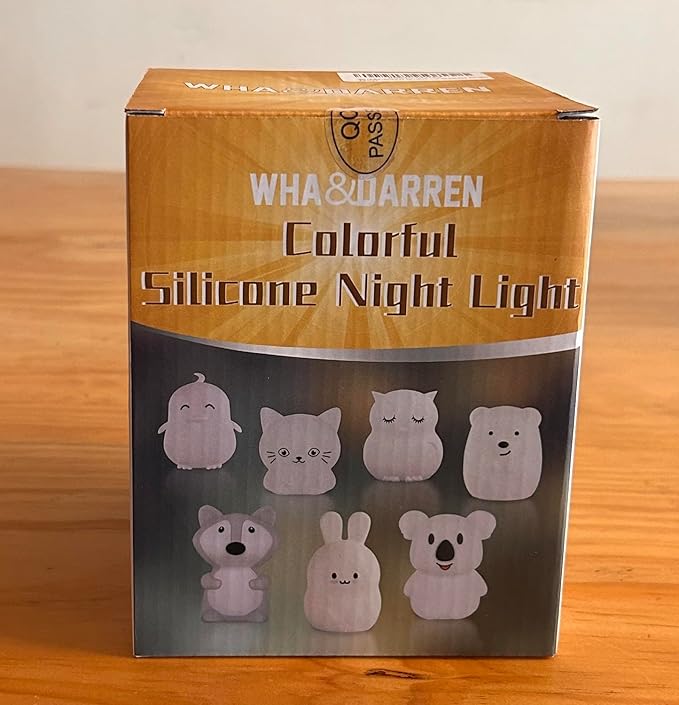 WHA&DARREN Penguin Night Light for Kids, Portable, Rechargeable Silicone Baby Night Light, Girls and Boys Animal Lamp, Kawaii Lamp