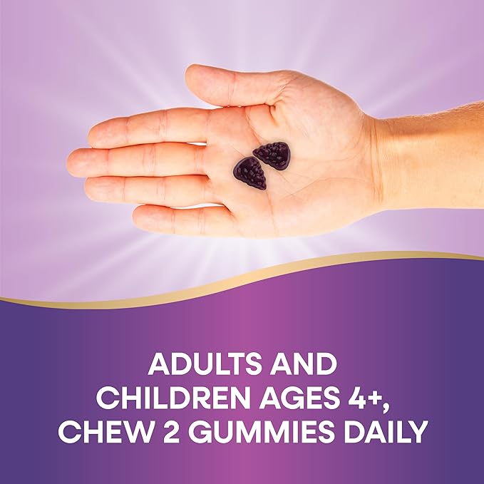 Nature's Way Sambucus Elderberry Immune Support Gummies for Kids & Adults* with Black Elderberry Extract, Vitamin C, Vitamin D3, and Zinc, 60 Gummies (Set of 3)