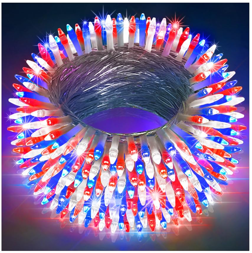 Xikengshq 350Led Christmas Lights Indoor Outdoor  90Ft 12 Modes Red Blue And White Led String Lights With Timer Dimmable  Waterproof Tree Lights For Xmas Patio Yard Fence Bedroom Wedding Garden Decor