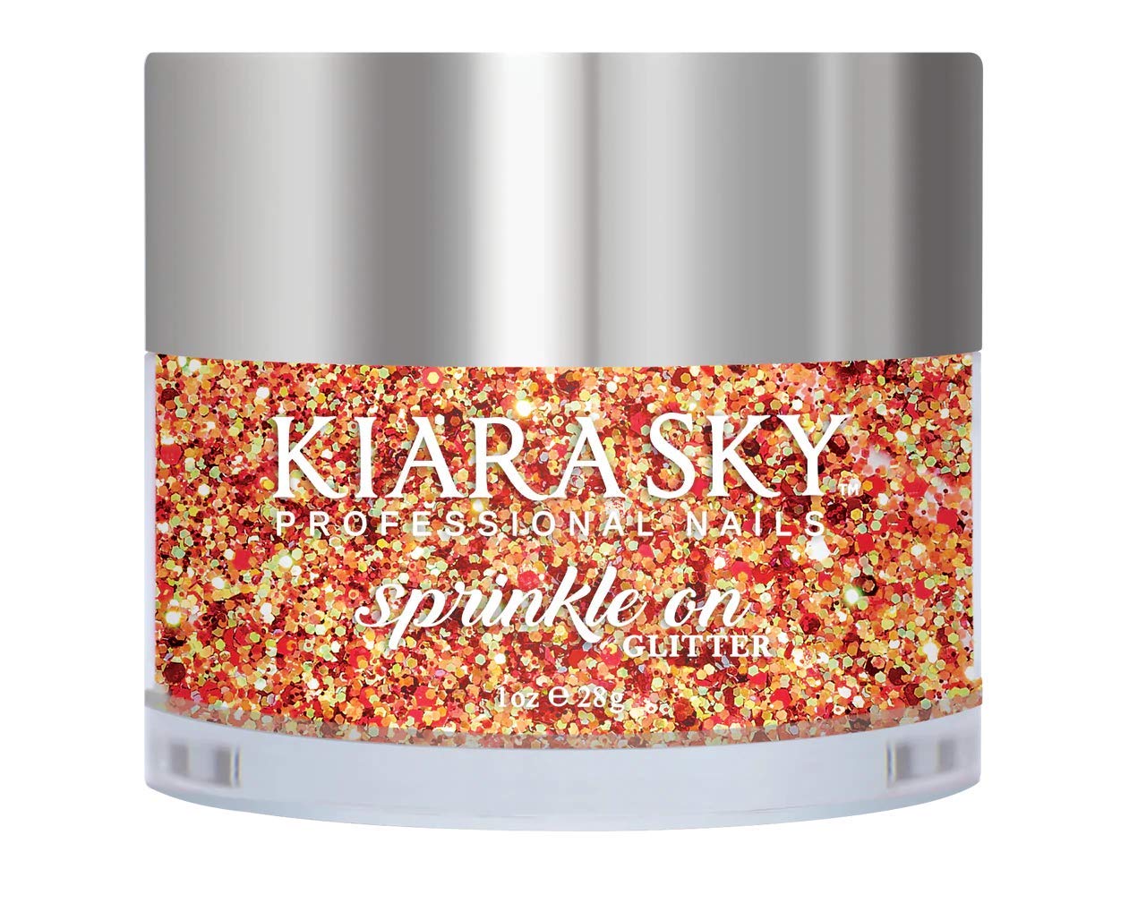 Kiara Sky 3D Glitter Nail Art | Sprinkle On Collection 1 oz | Mix with Acrylic, Gel Polish or dip Powder | Queen of Hearts (red
