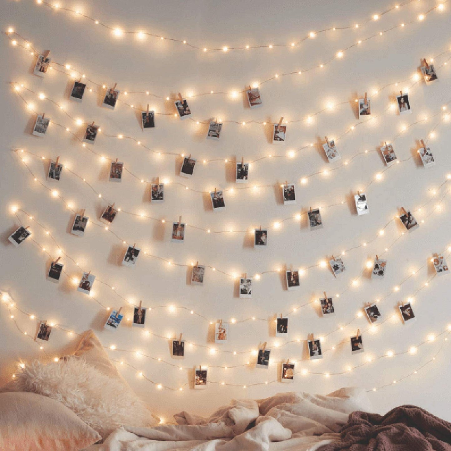 Twinkle Star Copper Fairy String Lights, 200 LED, 66 FT, USB Powered, 8 Modes, Warm White, Model ES-LCL-10M