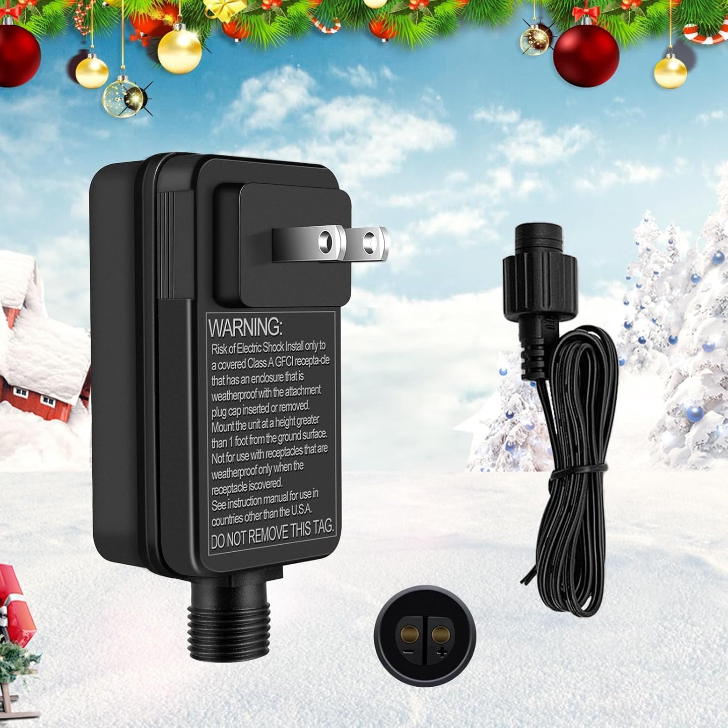 Inshareplus 12V 1.25A 15W Class 2 Power Supply  Ip44 Waterproof Led Transformer Replacement Adapter  Ac 100-240V To Dc 12V Led Driver  For Christmas Tree Light  Lawn Lamp  Inflatable Device