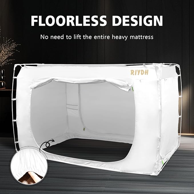 Bed Tent Bed Canopy Queen Size Tents for Adult and Kids- Portable Dream Tent Indoor Sleeping Tents 70% Blackout with 3 Doors Breathable Big Space Tents