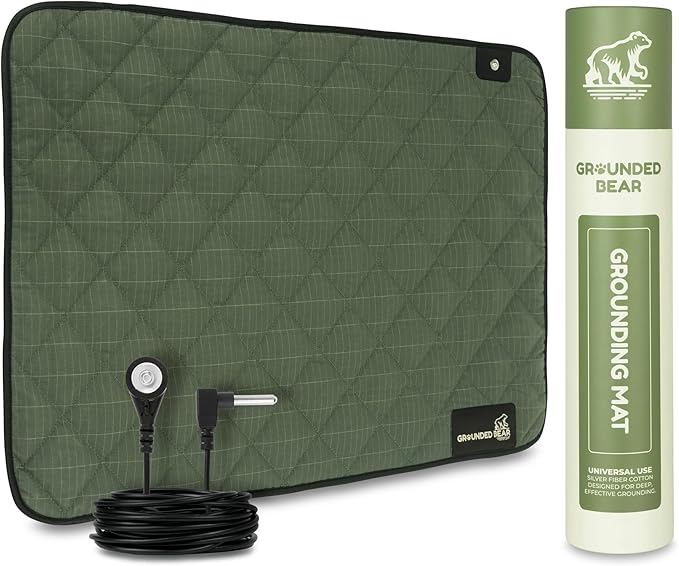 Premium Grounding Mat for Feet, Soft Cotton & Silver Fiber, Comfort for Sleep & Wellness, Grounding Pad for Anti-Aging & I...