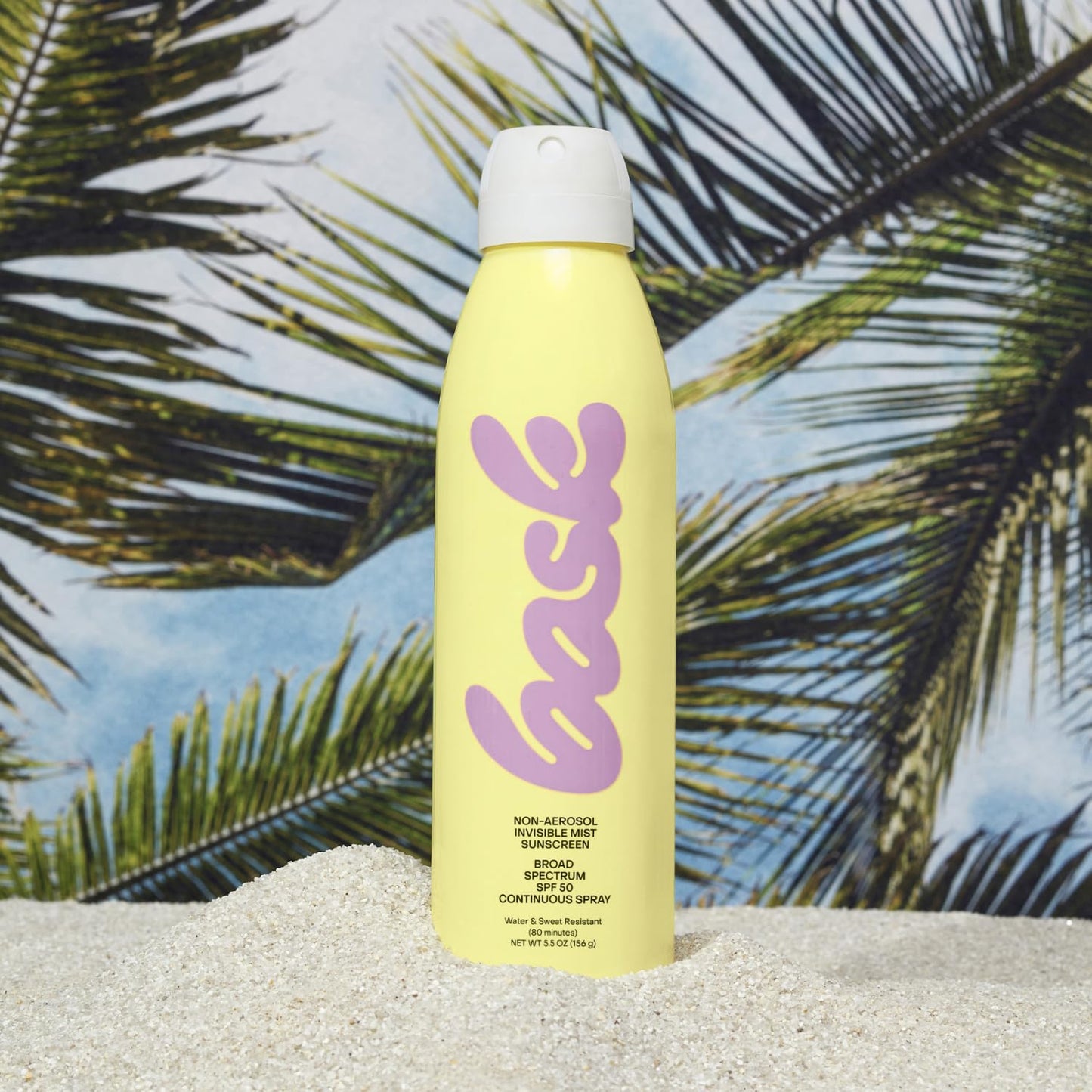 Bask Suncare SPF 50 Sunscreen Spray - Non-Aerosol, Broad Spectrum UVA/UVB Protection, Dermatologist Recommended, No White Cast,