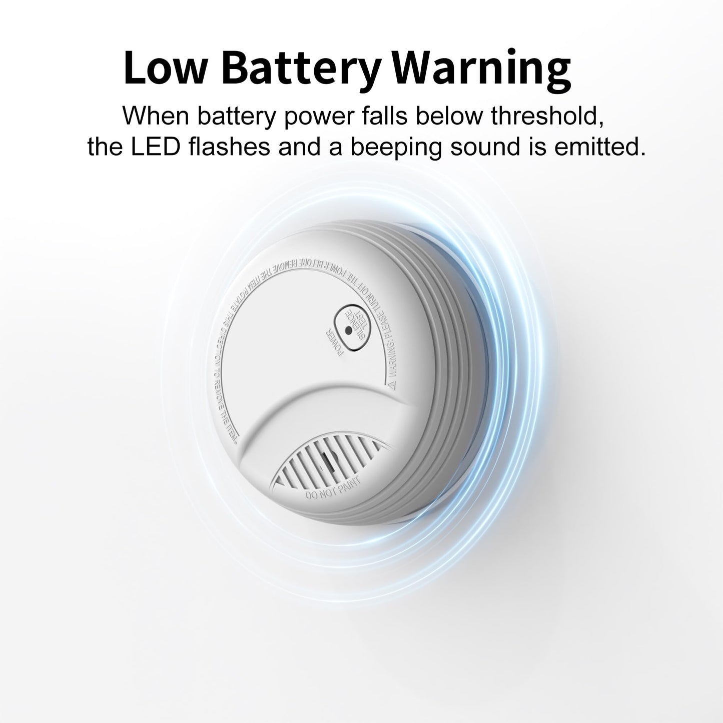 Fire Alarms Smoke Detectors, Photoelectric Sensor Smoke Alarm Battery Operated, Fire Alarm with Test Button & Low Battery Signal, LED Warning Light 85 dB Alarm Sound for Bedroom and Home, 3 Pack