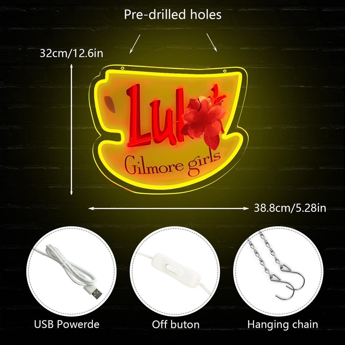 Pugna LukeS Coffee Neon Signs For Wall Decor Dimmable Neon Lights For Bedroom Led Signs Suitable For Dormitory Man Cave Christmas Gift 15.7 X 12.9In-Usb Powered-Acrylic