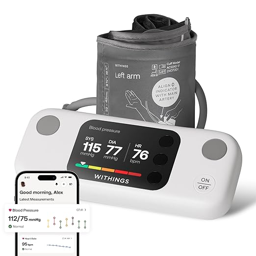 Withings BPM Vision – Smart Arm Blood Pressure Monitor | FDA-Cleared | Easy-to-use, Accurate Systolic & Diastolic Measurem...