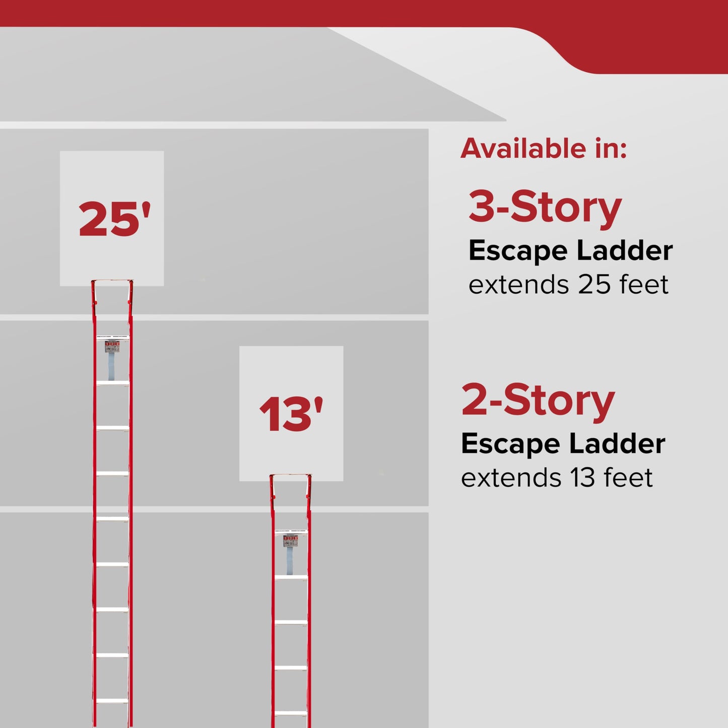 Kidde Fire Escape Ladder, 3-Story Rope Ladder, Extends to 25-Feet, Anti-Slip Rungs