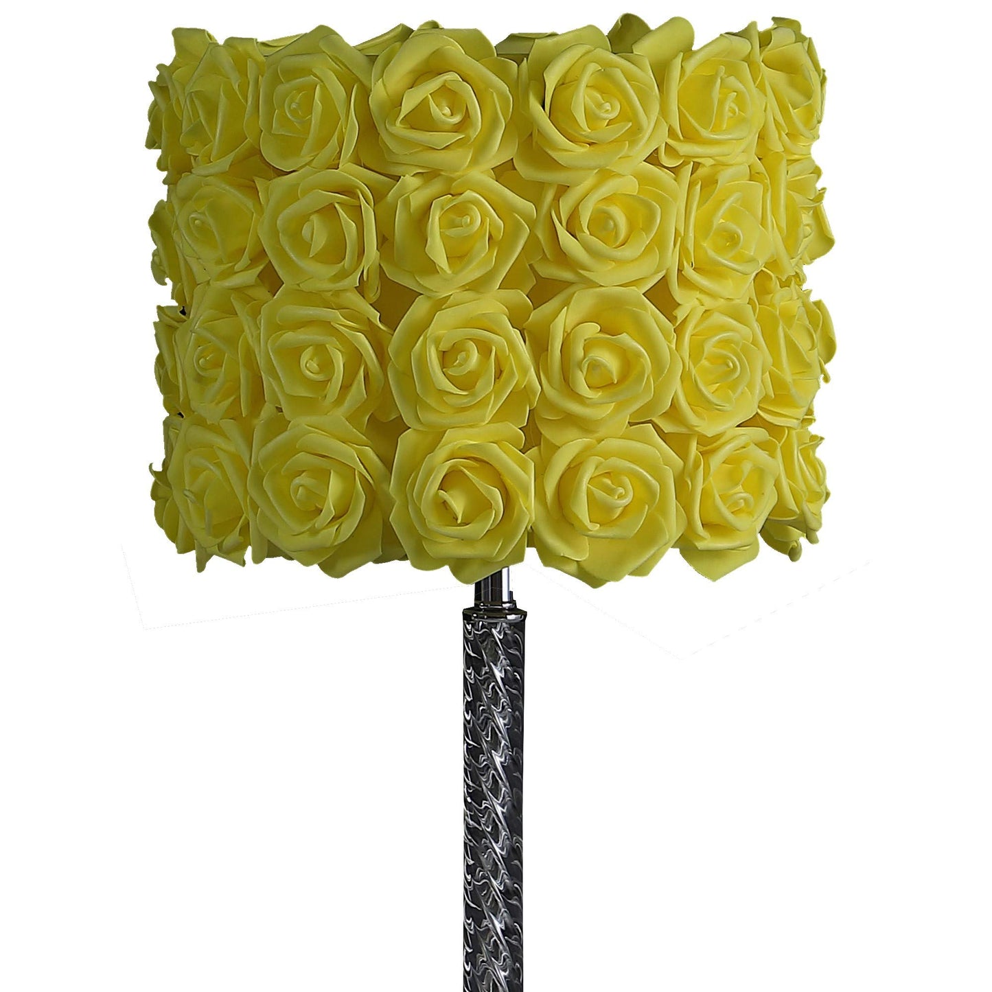 Benzara Table Lamp with Twisted Acrylic Base, Metal, Yellow, Model BM231813